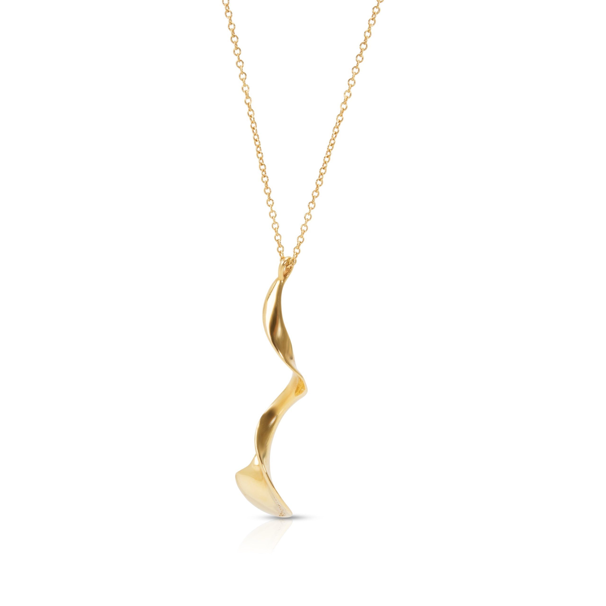 Tiffany Co Frank Gehry Orchid Pendant Necklace In 18k Yellow Gold